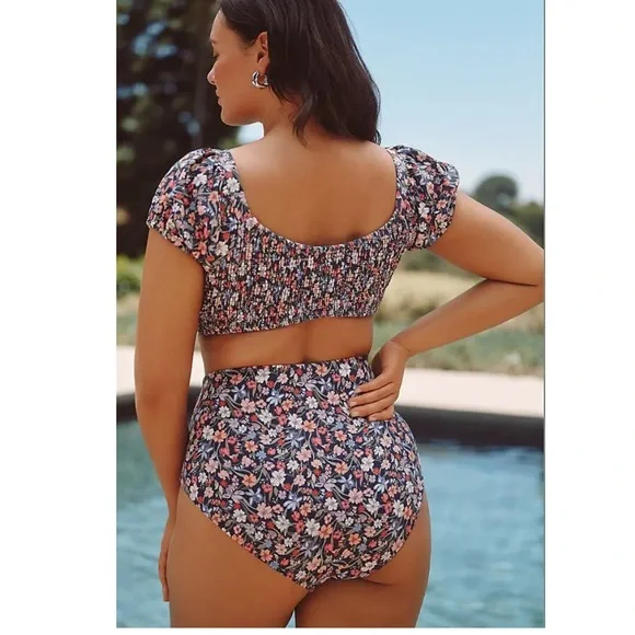 Hutch Marin Floral Smocked Bikini Size 1X NEW - Picture 2 of 10